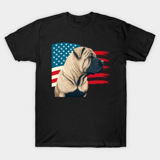 Patriotic Shar-Pei Proud Dog T-Shirt